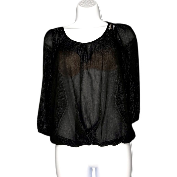 A.Byer| Sheer Black Blouse - Picture 1 of 4